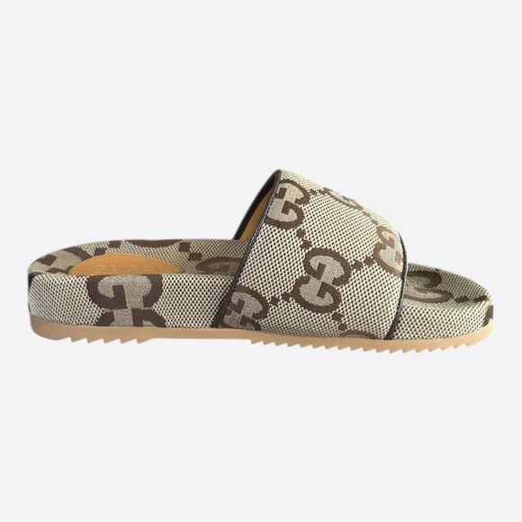 Gucci Beige & Brown GG Monogram Sandals - Picture 5 of 8